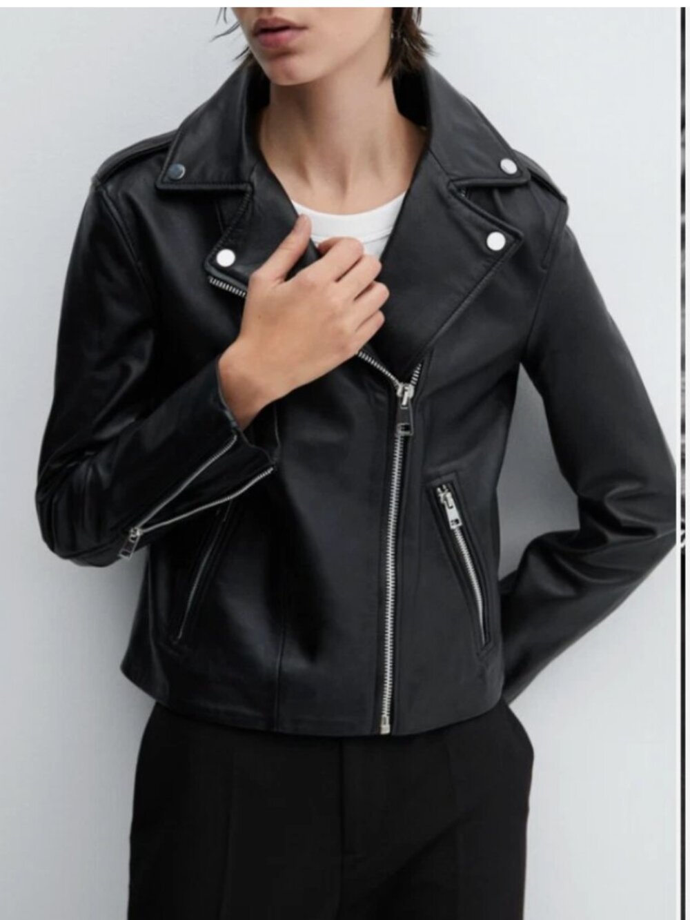 Modcloth Black Faux Leather Asymmetrical Moto Jacket